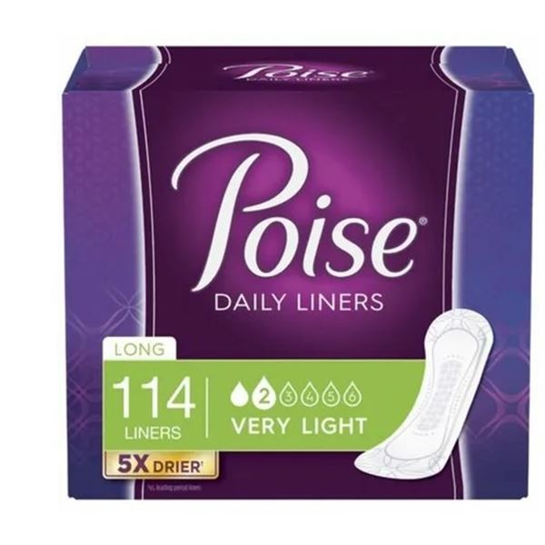 114 PCS POISE DAILY LINERS - LEVEL 2 VERY LIGHT