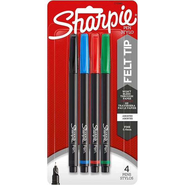 NEW 4 PENS SHARPIE PEN STYLO