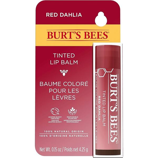 NEW 4 X 4.25G BURTS BEES TINTED LIP BALM