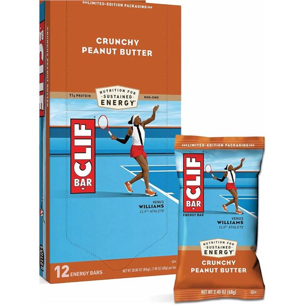 BOX OF 12 CLIF CRUNCHY PEANUT BARS - 68G PER BAR