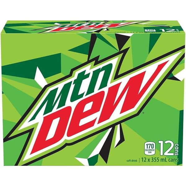 NEW 12 X 355 ML ORIGINAL MOUNTAIN DEW CASE
