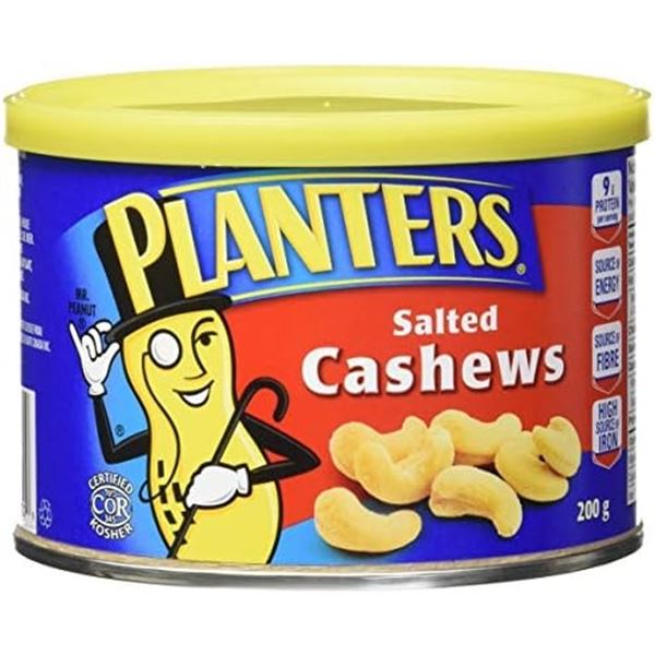 NEW 2 X 200G PLANTERS SALTED WHOLE CASHEWS