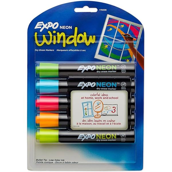 NEW EXPO NEON WINDOW DRY ERASE MARKERS
