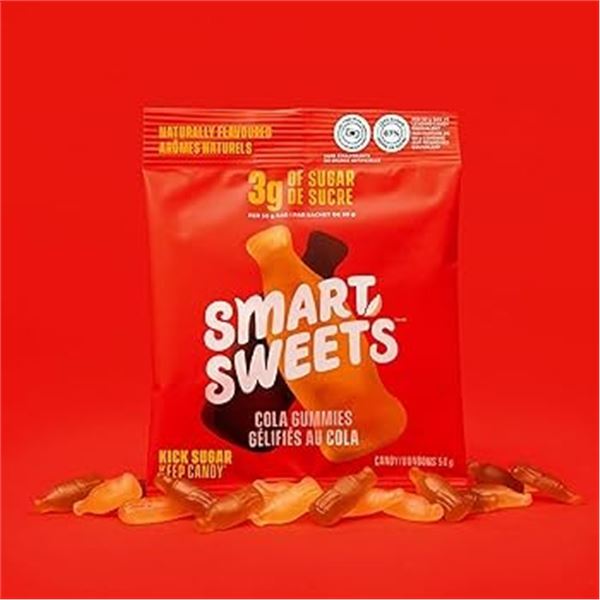 NEW 4 X 50G SMART SWEETS COLA GUMMIES