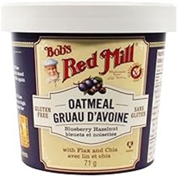 NEW BOBS RED MILL OATMEAL CUP BLUEBERRY HAZELNUT