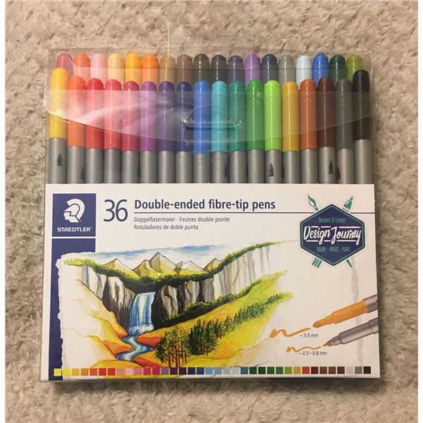 NEW STAEDTLER 36 DOUBLE ENDED FIBRE TIP PENS
