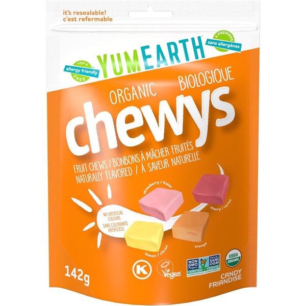 2 BAGS X 142G BAGS OF YUMEARTH ORGANIC CHEWYS