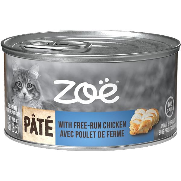 5 X 85G ZOE PATE SOFT CAT FOOD W/ FREE RUN CHICKEN