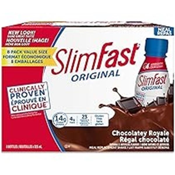 8 X 325ML SLIMFAST CHOCOLATEY ROYALE