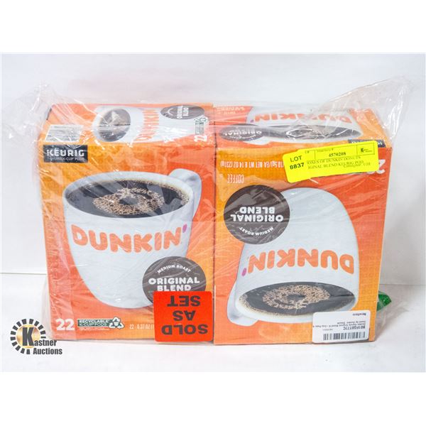 2 BOXES OF DUNKIN DONUTS ORIGINAL BLEND KEURIG POD