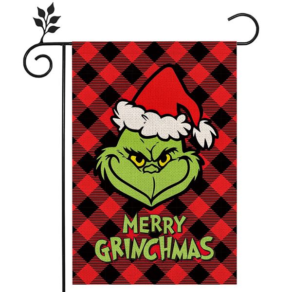 CHRISTMAS GREEN FLAG GRINCH DESIGN
