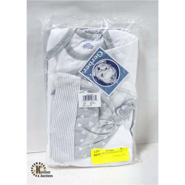 GERBER 4PCS ONESIES SET - 3-6 MONTHS
