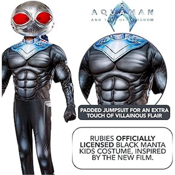 NEW RUBIES MUSCLE CHEST  BLACK MANTA CHILD COSTUME