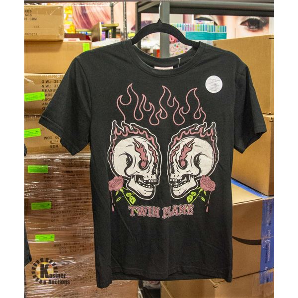 BRAND NEW THE PINK CLOSET SZ MED SKULL AND FLAMES