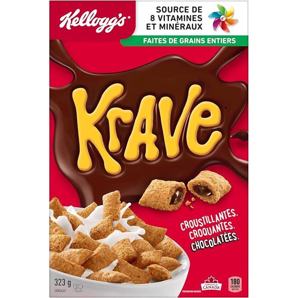 NEW 981G KELLOGGS JUMBO KRAVE CRISPY CHOCOLATE