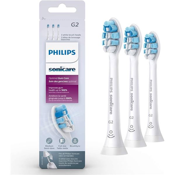 NEW 3 BRUSH HEADS PHILIPS SONICARE GUM CARE