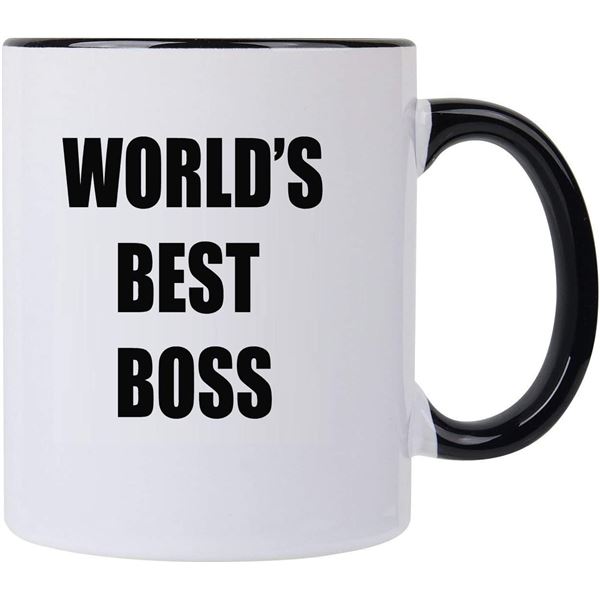 WORLDS BEST BOSS 110Z TWO TONE MUG