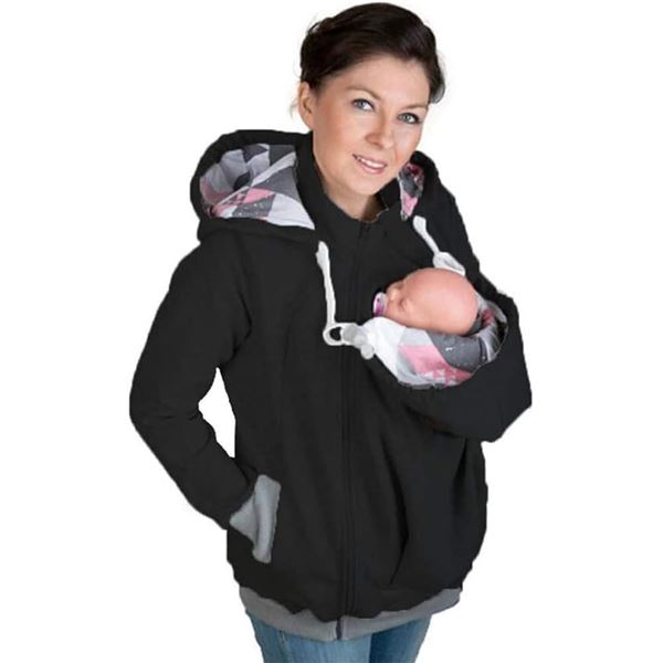 WOMENS BABY CARRIER HOODIE SWEATER ZIP UP IN1 JACK