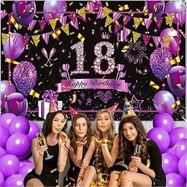 BRAND NEW 18TH BIRTHDAY PARTY BANNER / PHOTO BOTH