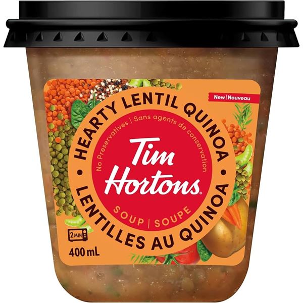 6 X 400ML TIM HORTON HEARTY LENTIL QUINOA