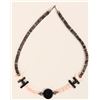 Image 1 : Heishi Shell, Wood and Silver Fetish Necklace [189167]