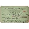 Image 1 : Mining - Creighton Mine Admission Ticket c1911 [186865]