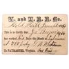 Image 1 : V & T Railroad Work Card, c1874 [188170]