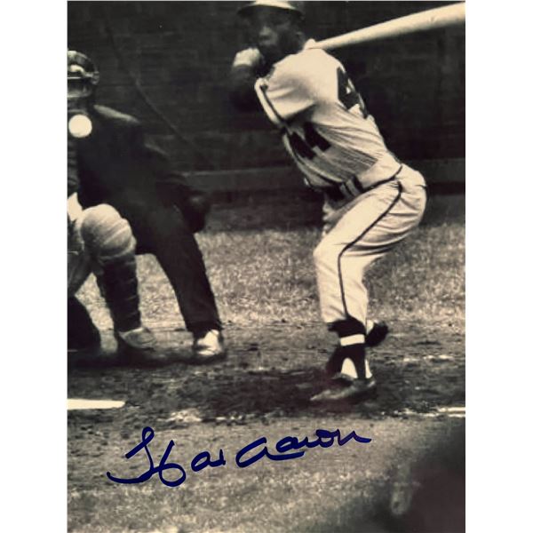 Hank Aaron signed photo