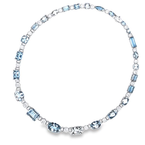 Exceptional Aquamarine & Diamond Necklace