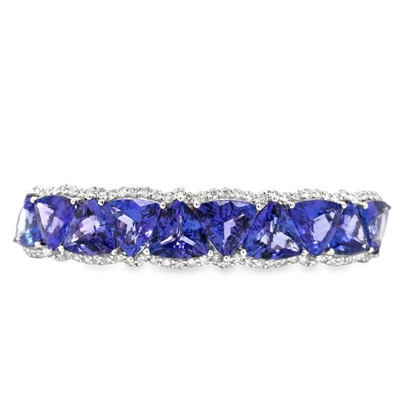 Platinum Tanzanite & Diamond Bangle Bracelet