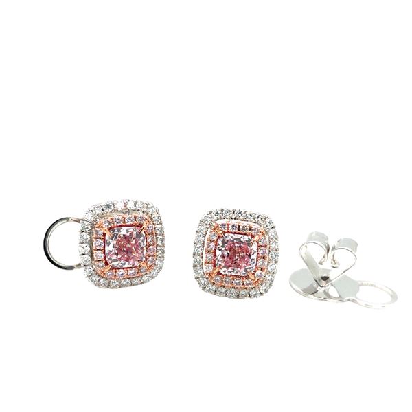 GIA Graded Matching Light Pink Diamond Earrings