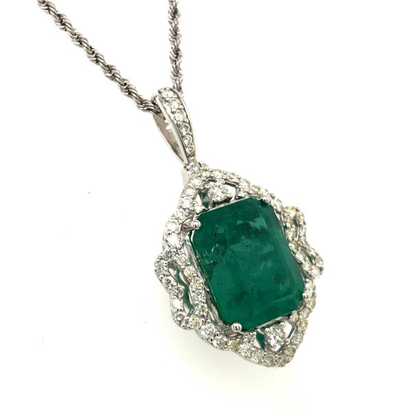 8.32 Carat GIA Graded Emerald & Diamond Necklace