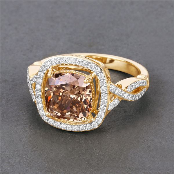 Gorgeous Cushion Cut Fancy Brown Diamond Ring