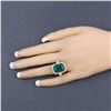 Image 3 : Large Emerald (11.52Cts) & Diamond Ring