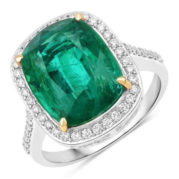 Zambian Emerald & Diamond Ring