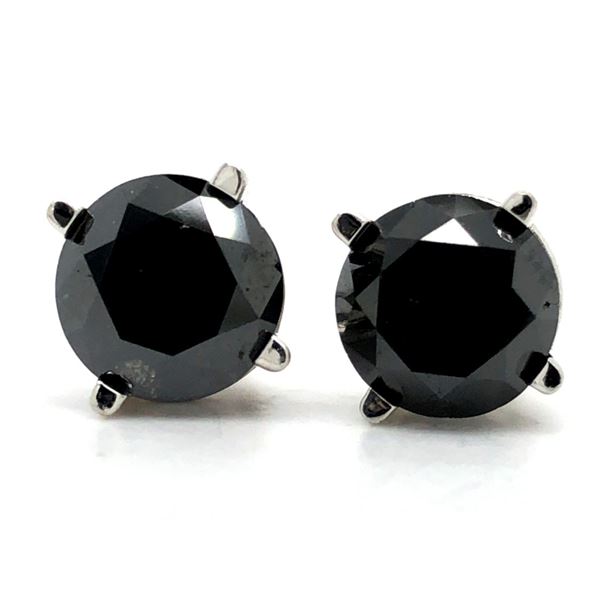 White Gold Black Diamond Studs app: 2.00Cts Each