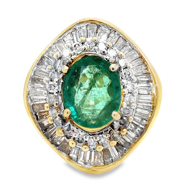 Emerald & Diamond Ballerina Ring