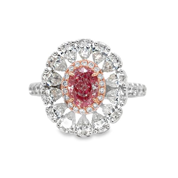 GIA Graded Faint Pink & Colorless Diamond Ring