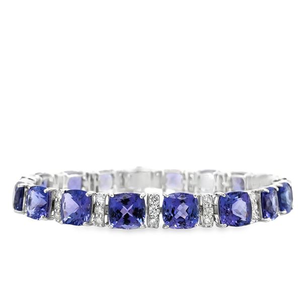 Tanzanite & Diamond Platinum Bracelet
