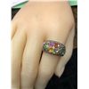 Image 6 : Multi Colored Natural Sapphire & Diamond Flower Ring