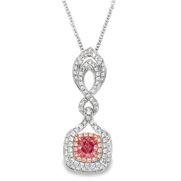 GIA Faint Pink & Colorless Diamond Pendant