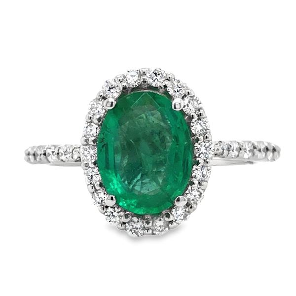 Oval Shaped Emerald & Diamond Ring