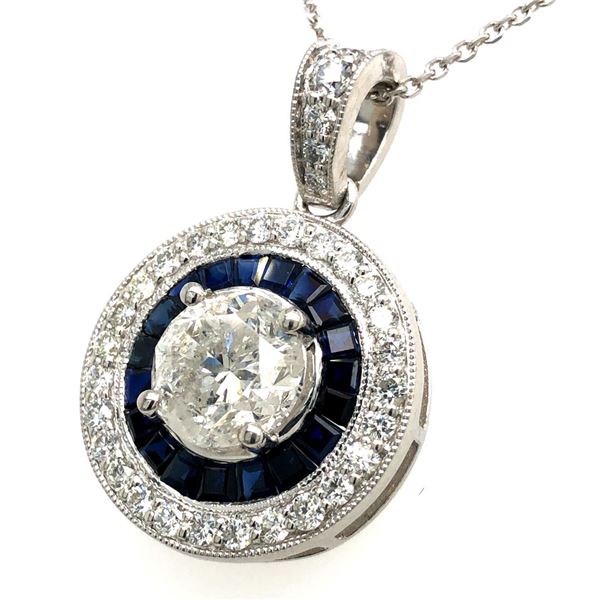 Platinum Diamond & Sapphire Pendant