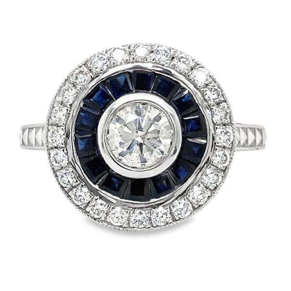 Platinum Diamond & Sapphire Ring