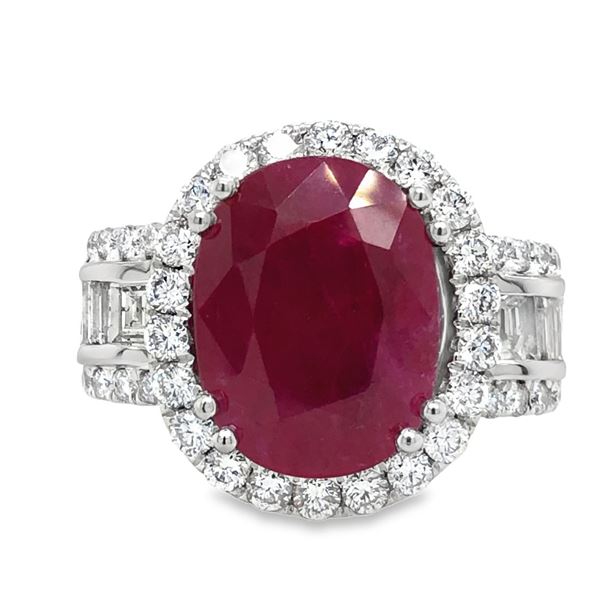 Platinum 5.44 Carat Ruby & Diamond Ring