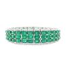 Image 1 : Exceptional Platinum Diamond & Emerald Bracelet
