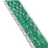 Image 3 : Exceptional Platinum Diamond & Emerald Bracelet