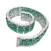 Image 5 : Exceptional Platinum Diamond & Emerald Bracelet