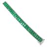 Image 6 : Exceptional Platinum Diamond & Emerald Bracelet