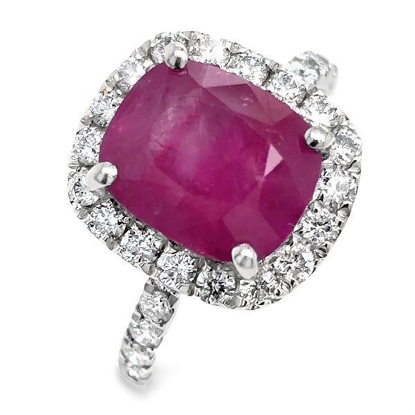 GIA Graded Burmese Ruby & Diamond Ring